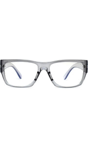 Thick Frame Unisex Anti Glare Eyeglasses Eyewear Spectacle (Grey Transparent)