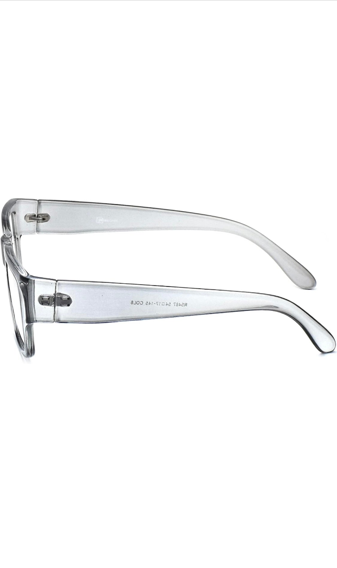 Thick Frame Unisex Anti Glare Eyeglasses Eyewear Spectacle (Grey Transparent)