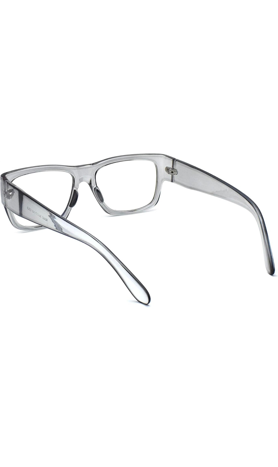 Thick Frame Unisex Anti Glare Eyeglasses Eyewear Spectacle (Grey Transparent)