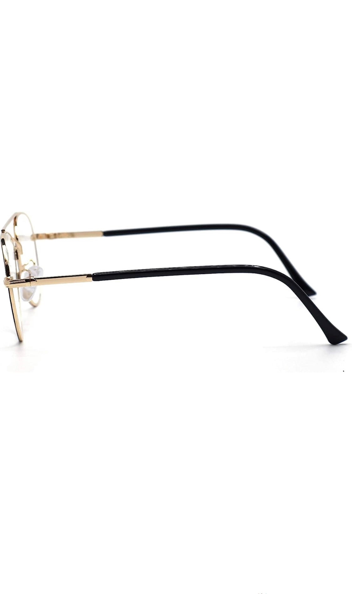 Unisex Aviator Blu Cut Blue ray Protection Anti Glare Zero Power Computer Protection Eyeglasses For Men and Women Spectacle Frame (Black & Gold)