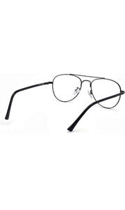 Unisex Aviator Blu Cut Blue ray Protection Anti Glare Zero Power Computer Protection Eyeglasses For Men and Women Spectacle Frame (Black)
