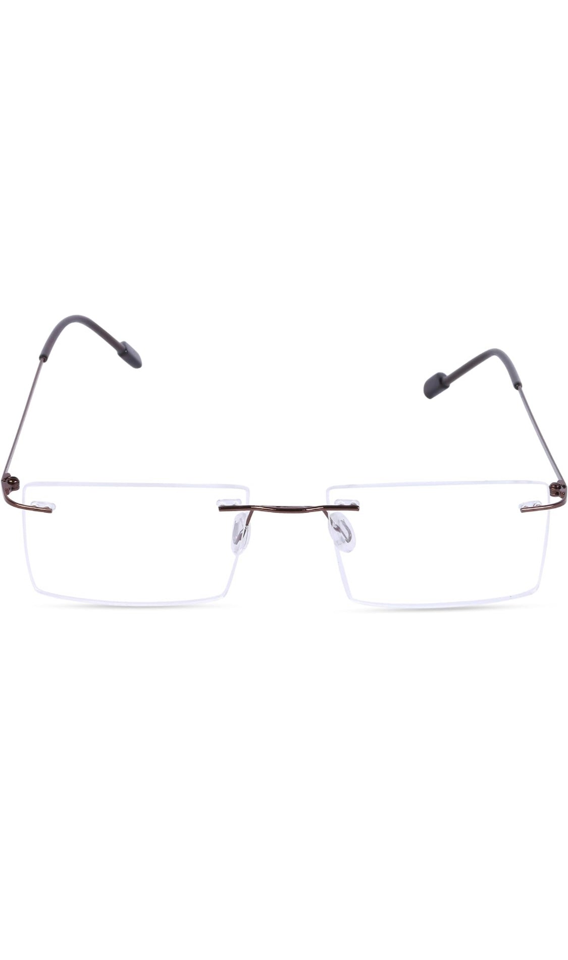 Rectangle Signature Rimless Frame (Copper Brown)