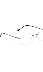 Rectangle Signature Rimless Frame (Copper Brown)