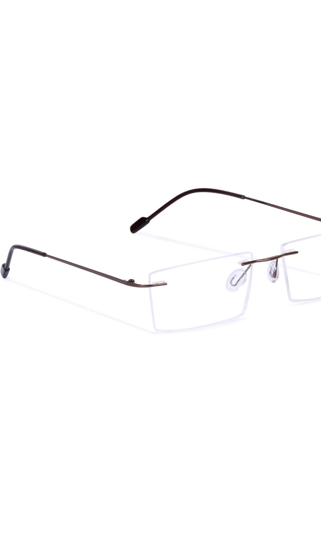 Rectangle Signature Rimless Frame (Copper Brown)