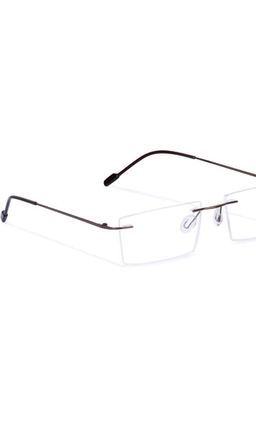 Rectangle Signature Rimless Frame (Copper Brown)