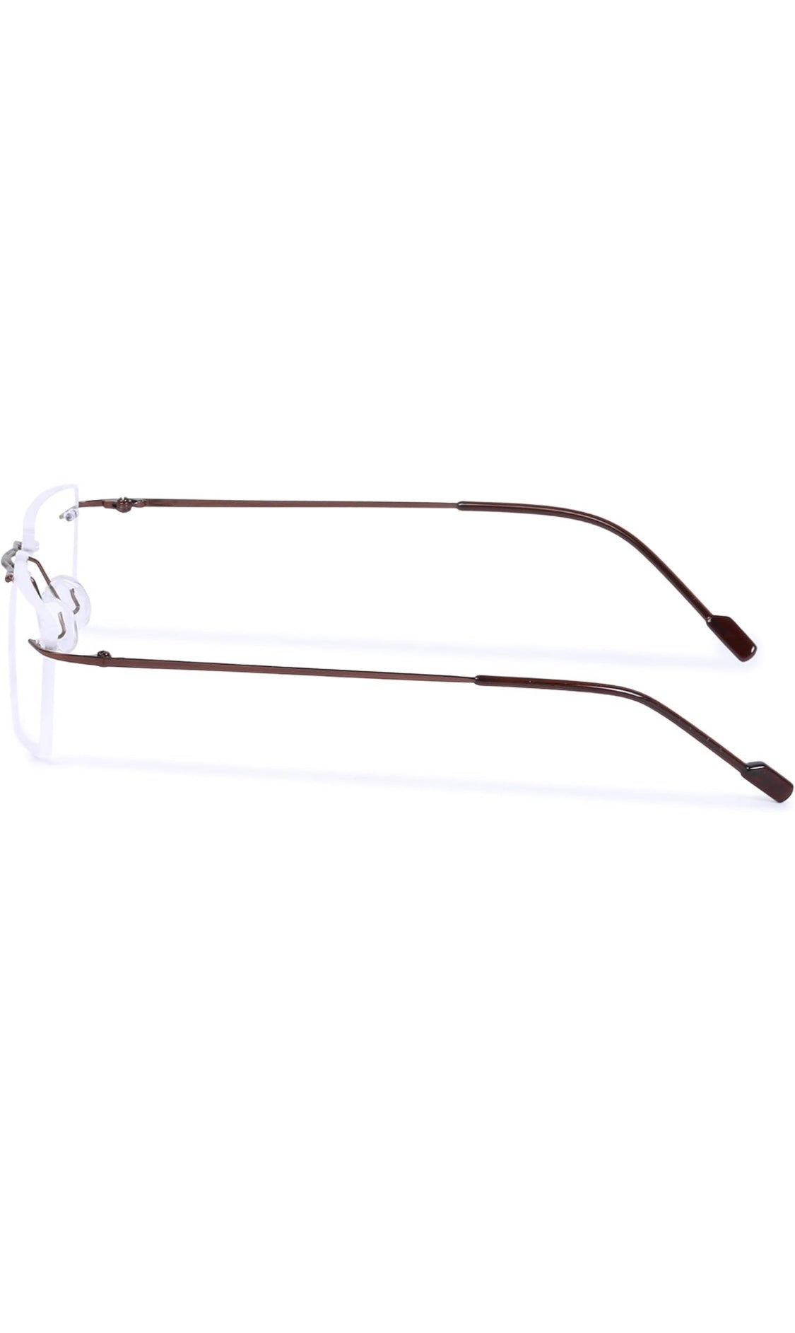 Rectangle Signature Rimless Frame (Copper Brown)