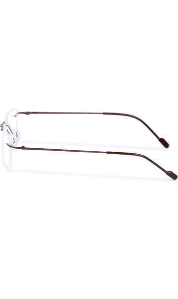Rectangle Signature Rimless Frame (Copper Brown)