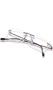 Rectangle Signature Rimless Frame (Copper Brown)