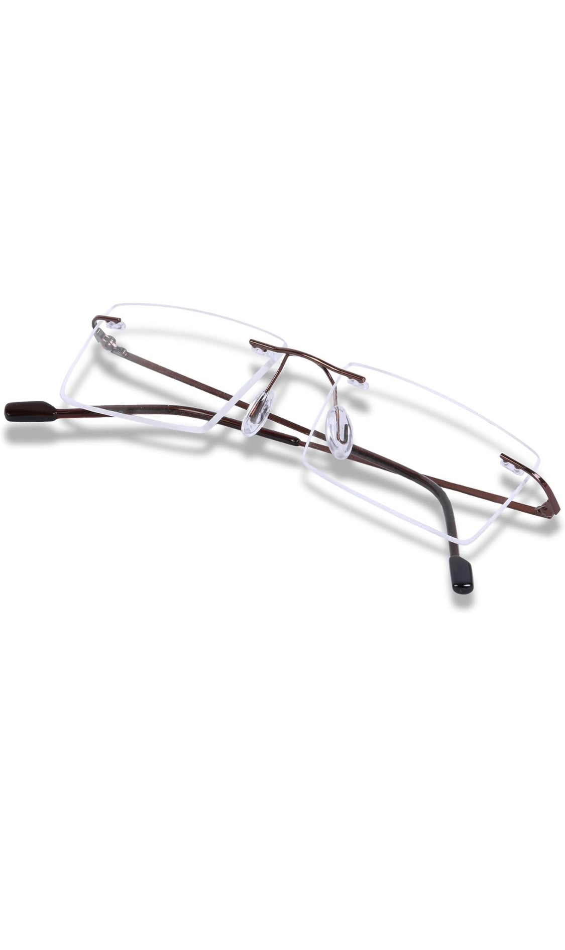 Rectangle Signature Rimless Frame (Copper Brown)