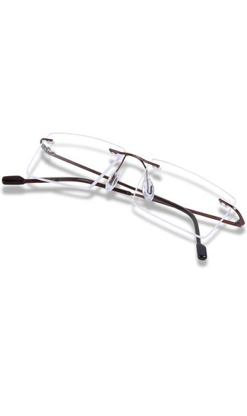 Rectangle Signature Rimless Frame (Copper Brown)