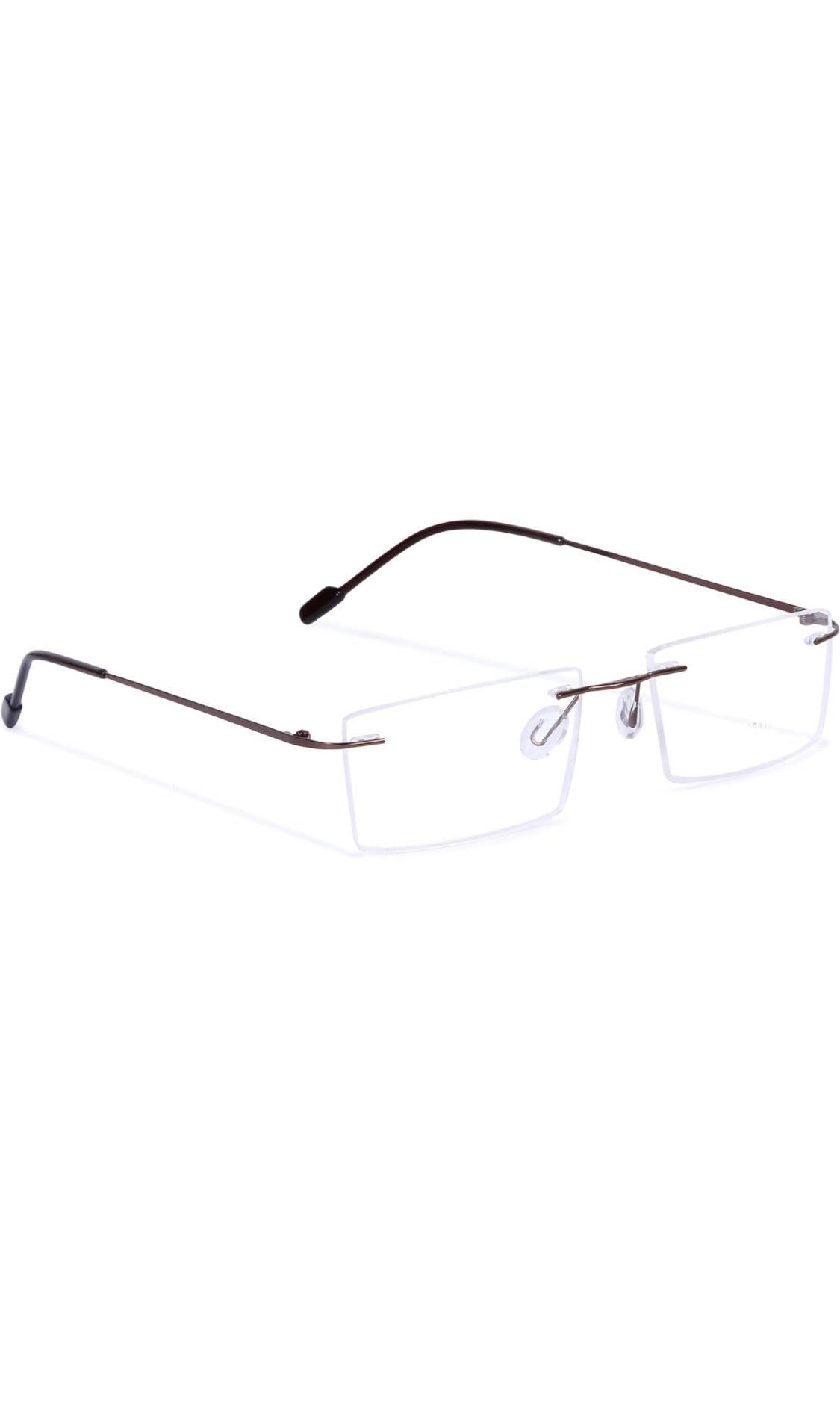 Rectangle Signature Rimless Frame (Copper Brown)