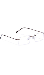 Rectangle Signature Rimless Frame (Copper Brown)