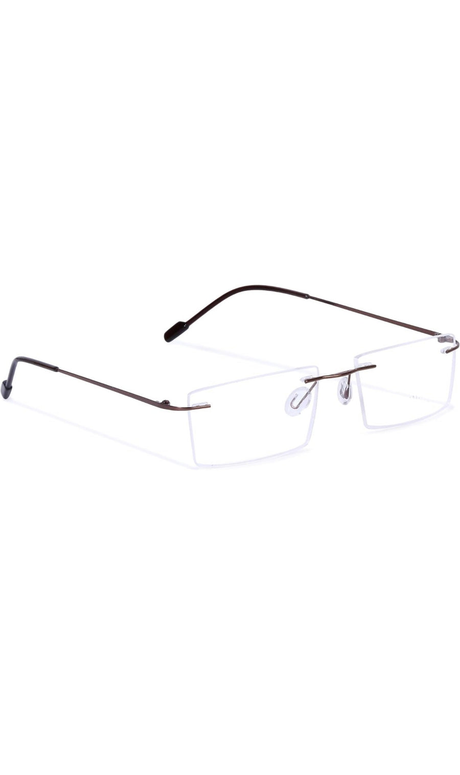 Rectangle Signature Rimless Frame (Copper Brown)