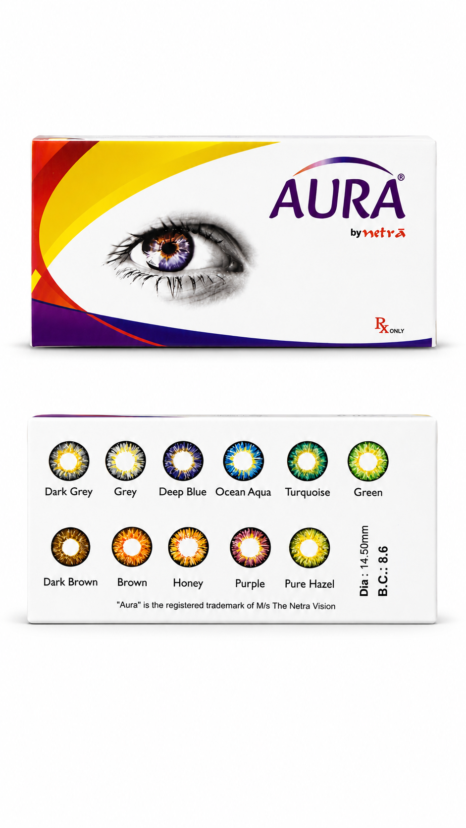 Aura by Netra Prescription Monthly Colour Contact Lenses - Pure Hazel