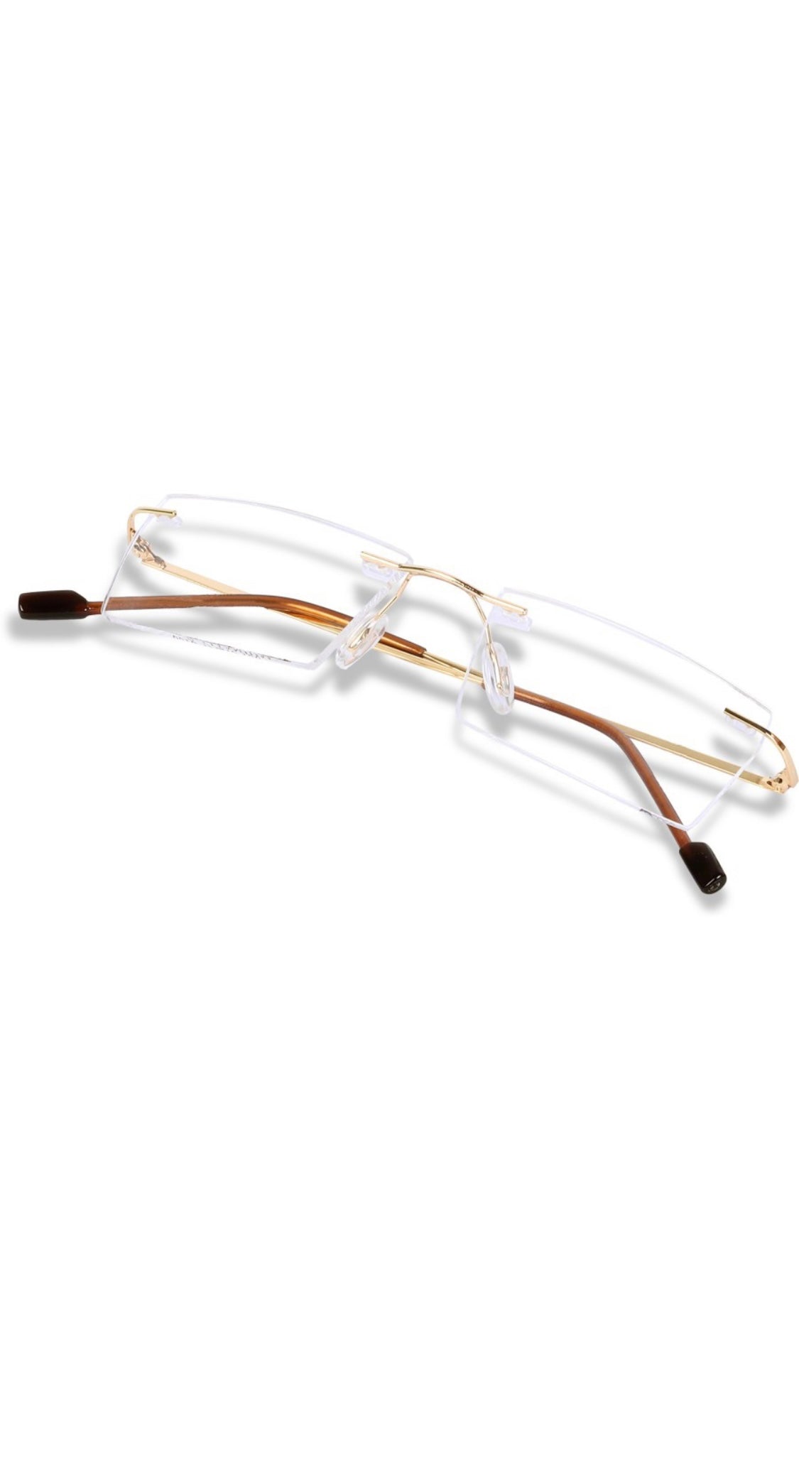 Rectangle Signature Rimless Frame (Gold)