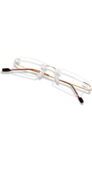 Rectangle Signature Rimless Frame (Gold)