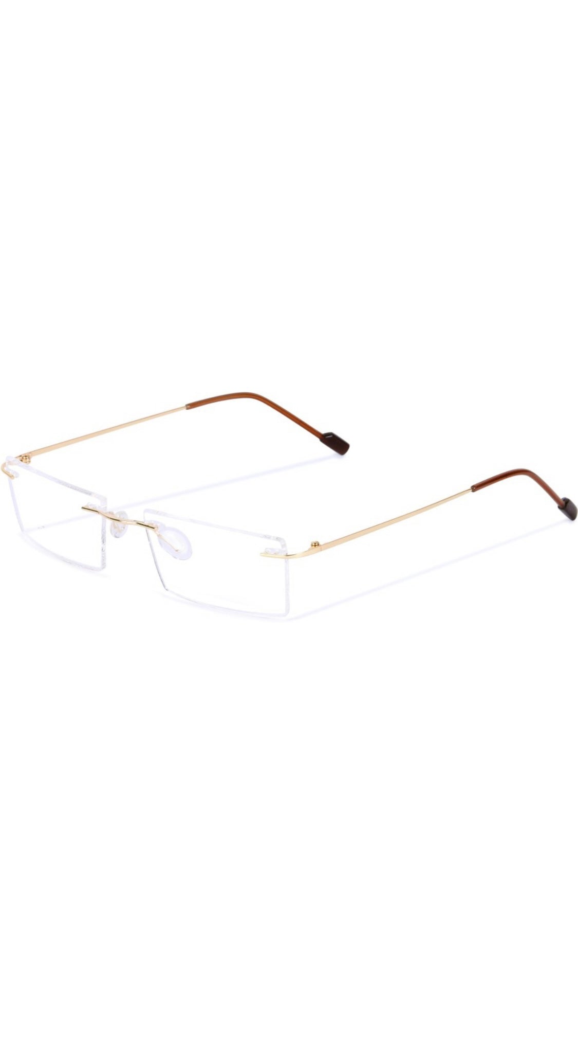 Rectangle Signature Rimless Frame (Gold)