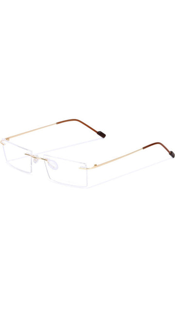 Rectangle Signature Rimless Frame (Gold)