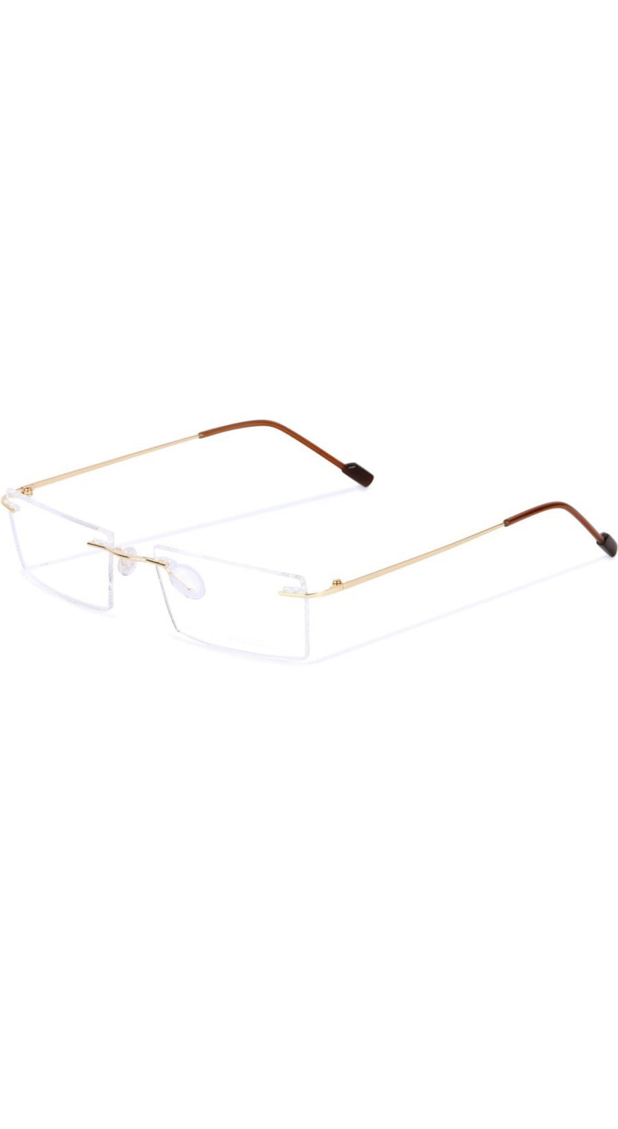 Rectangle Signature Rimless Frame (Gold)