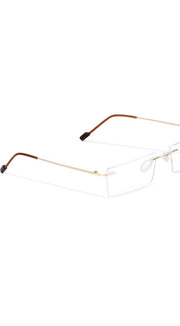 Rectangle Signature Rimless Frame (Gold)