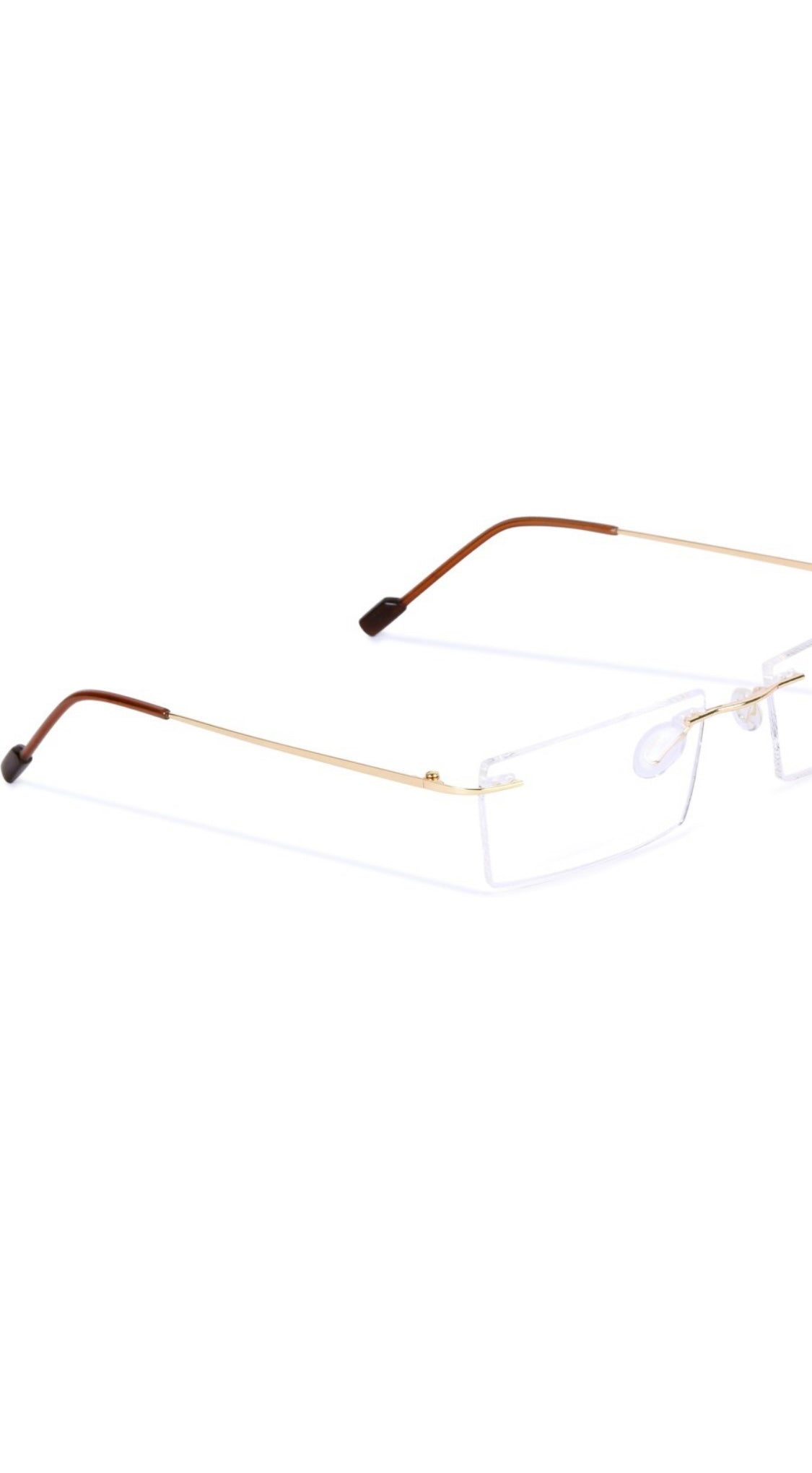 Rectangle Signature Rimless Frame (Gold)