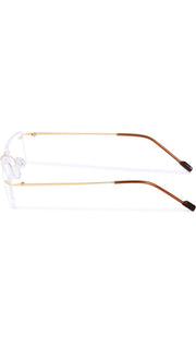 Rectangle Signature Rimless Frame (Gold)