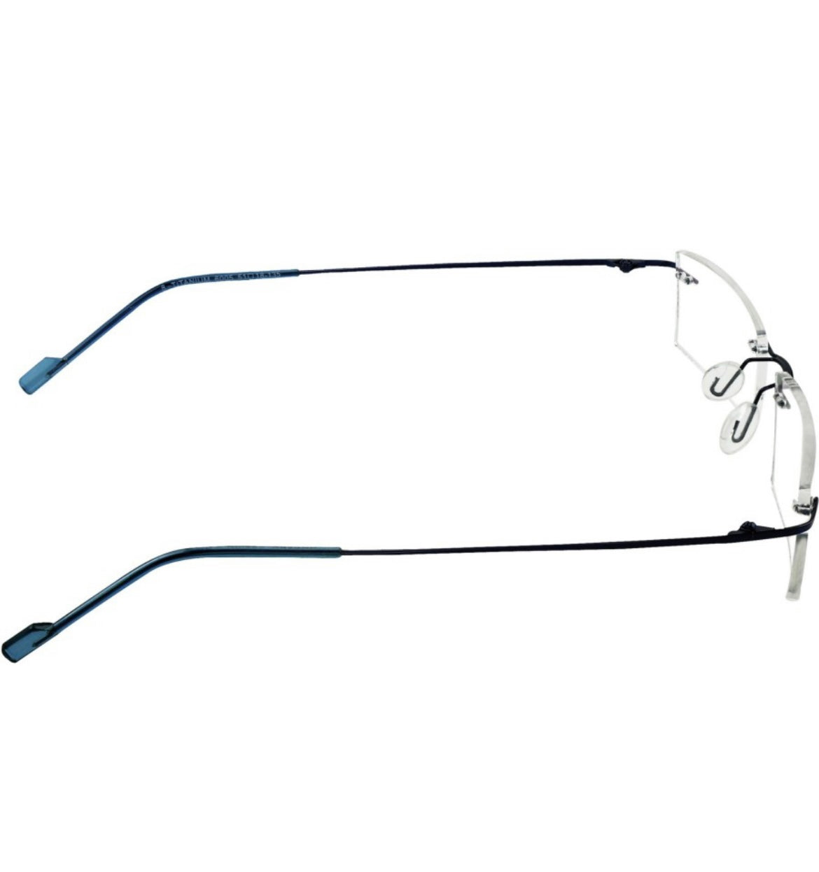 Rectangle Signature Rimless Frame (Blue)