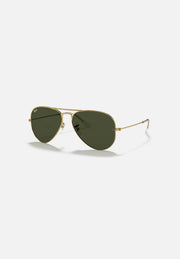 Ray-Ban Originals Classic Aviator Original RAY BAN Green Sunglass RB3025 UV Protection Eyewear Shades (Gold and G15)