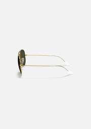 Ray-Ban Originals Classic Aviator Original RAY BAN Green Sunglass RB3025 UV Protection Eyewear Shades (Gold and G15)