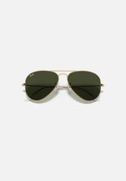 Ray-Ban Originals Classic Aviator Original RAY BAN Green Sunglass RB3025 UV Protection Eyewear Shades (Gold and G15)