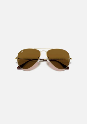 Ray-Ban Originals Classic Aviator Original RAY BAN Brown Sunglass RB3025 UV Protection Eyewear Shades (Gold and Brown)