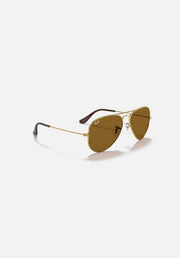 Ray-Ban Originals Classic Aviator Original RAY BAN Brown Sunglass RB3025 UV Protection Eyewear Shades (Gold and Brown)