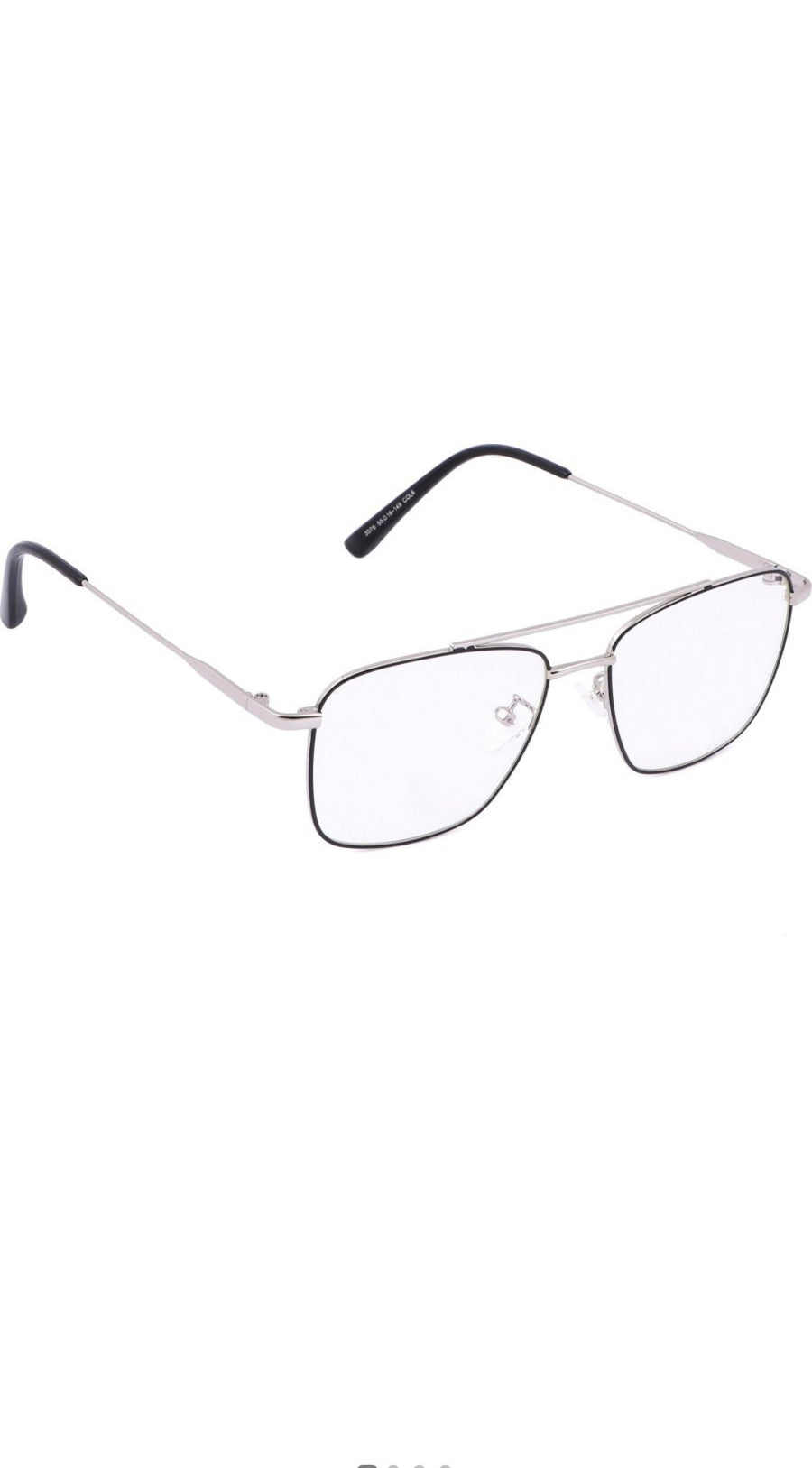 Premium Looking Metal Square Frame (Black & Silver)