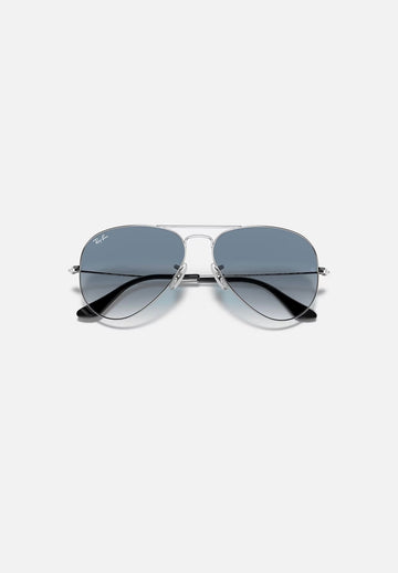 Ray-Ban Originals Classic Aviator Gradient Blue Sunglass RB3025 UV Protection Eyewear Shades (Silver and Blue)