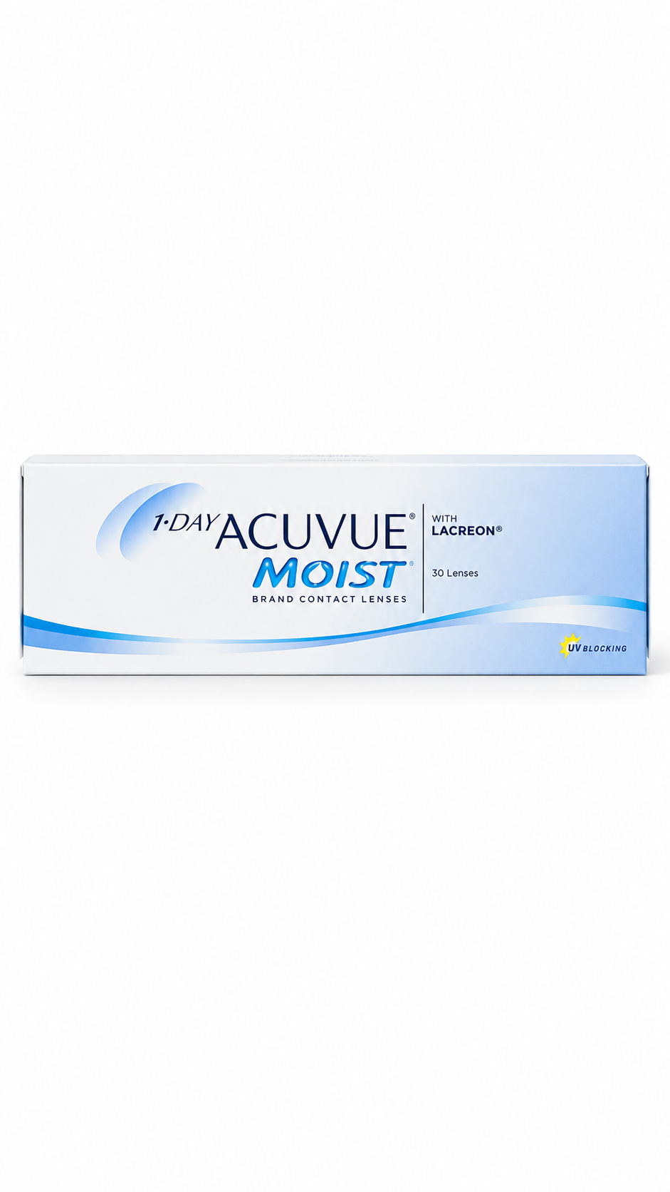 Johnson & Johnson Acuvue 1 Day MOIST Daily Disposable Contact Lenses 30 Lens Box With BC 8.5 10 Hrs