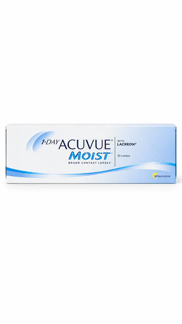Johnson & Johnson Acuvue 1 Day MOIST Daily Disposable Contact Lenses 30 Lens Box With BC 8.5 10 Hrs
