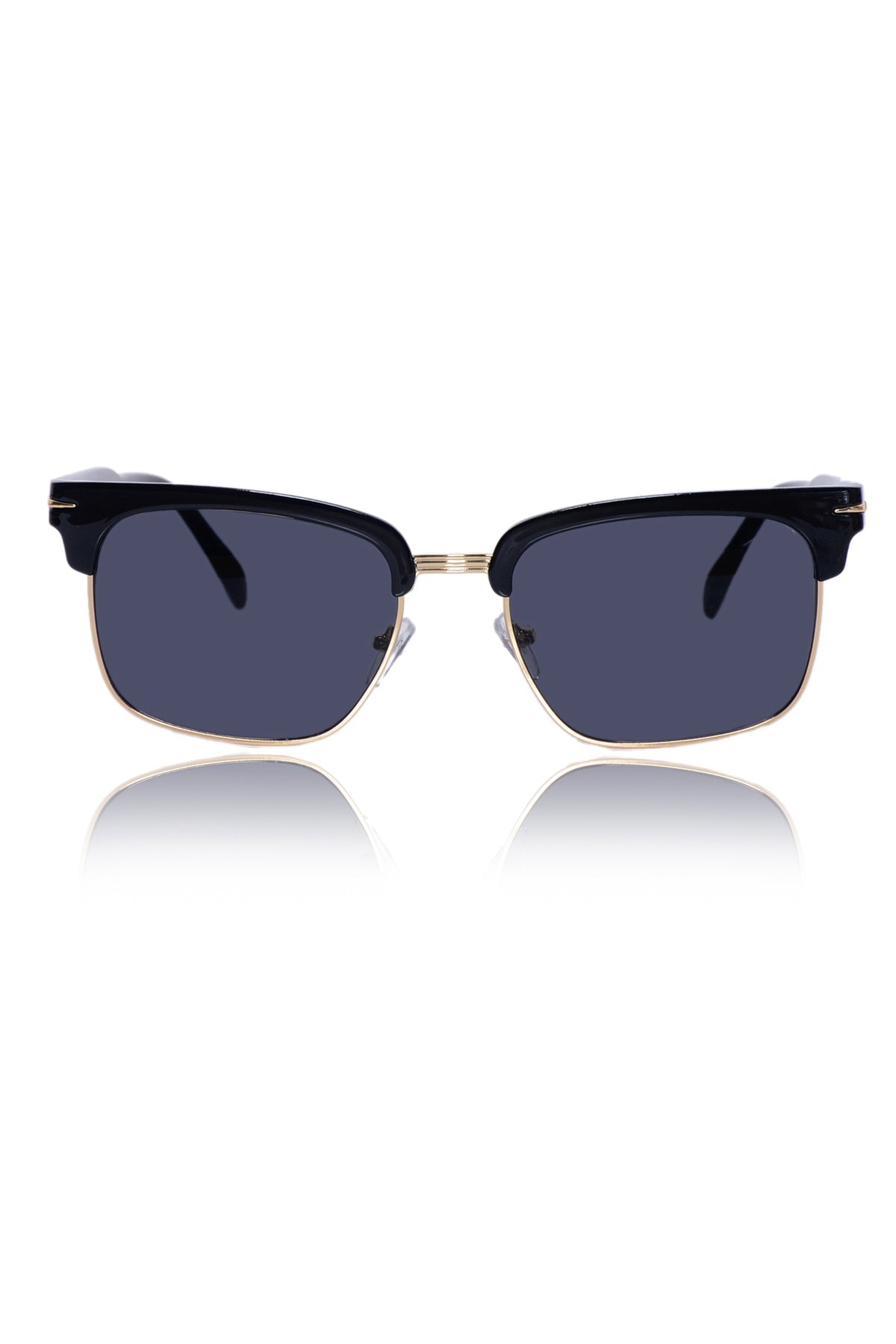 Legacy Clubmaster Sunglasses – UV400 Polarized (Black and Gold)