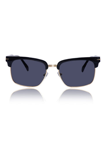 Legacy Clubmaster Sunglasses – UV400 Polarized (Black and Gold)