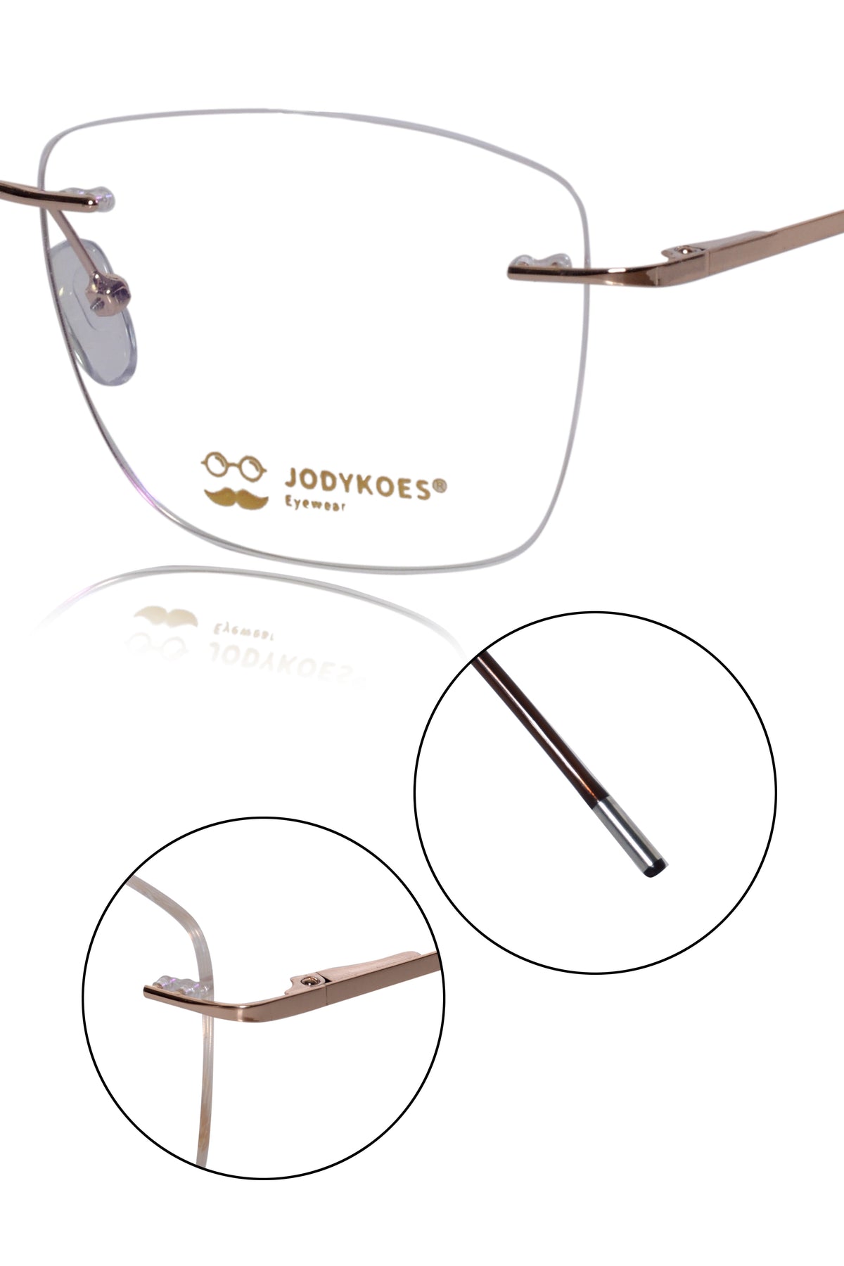 Square Signature Rimless Frame (Silver)