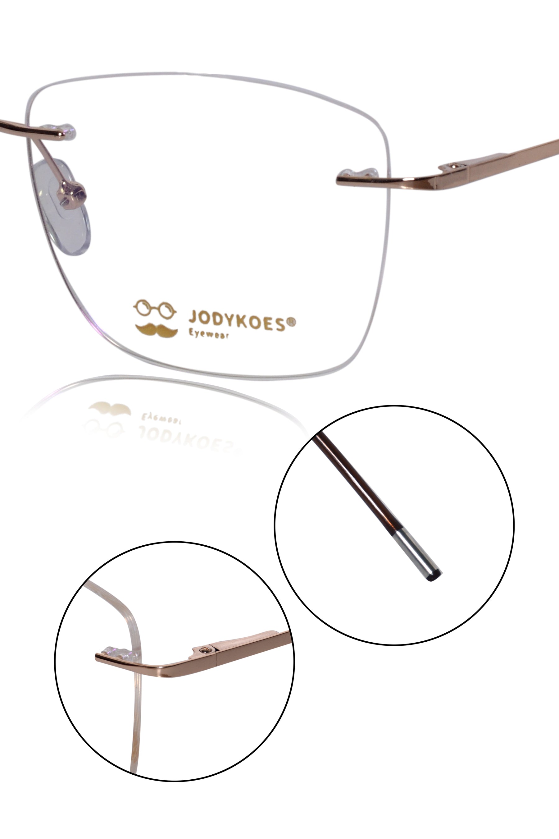 Square Signature Rimless Frame (Silver)