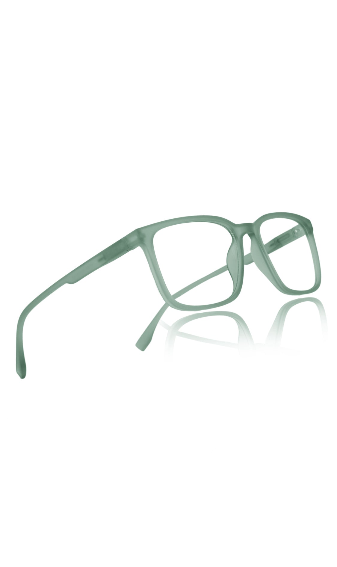 Colour Series : Vibrant colours eyewear rectangle frames with anti glare and blue filter eyeglasses for men and women (Sky Green)