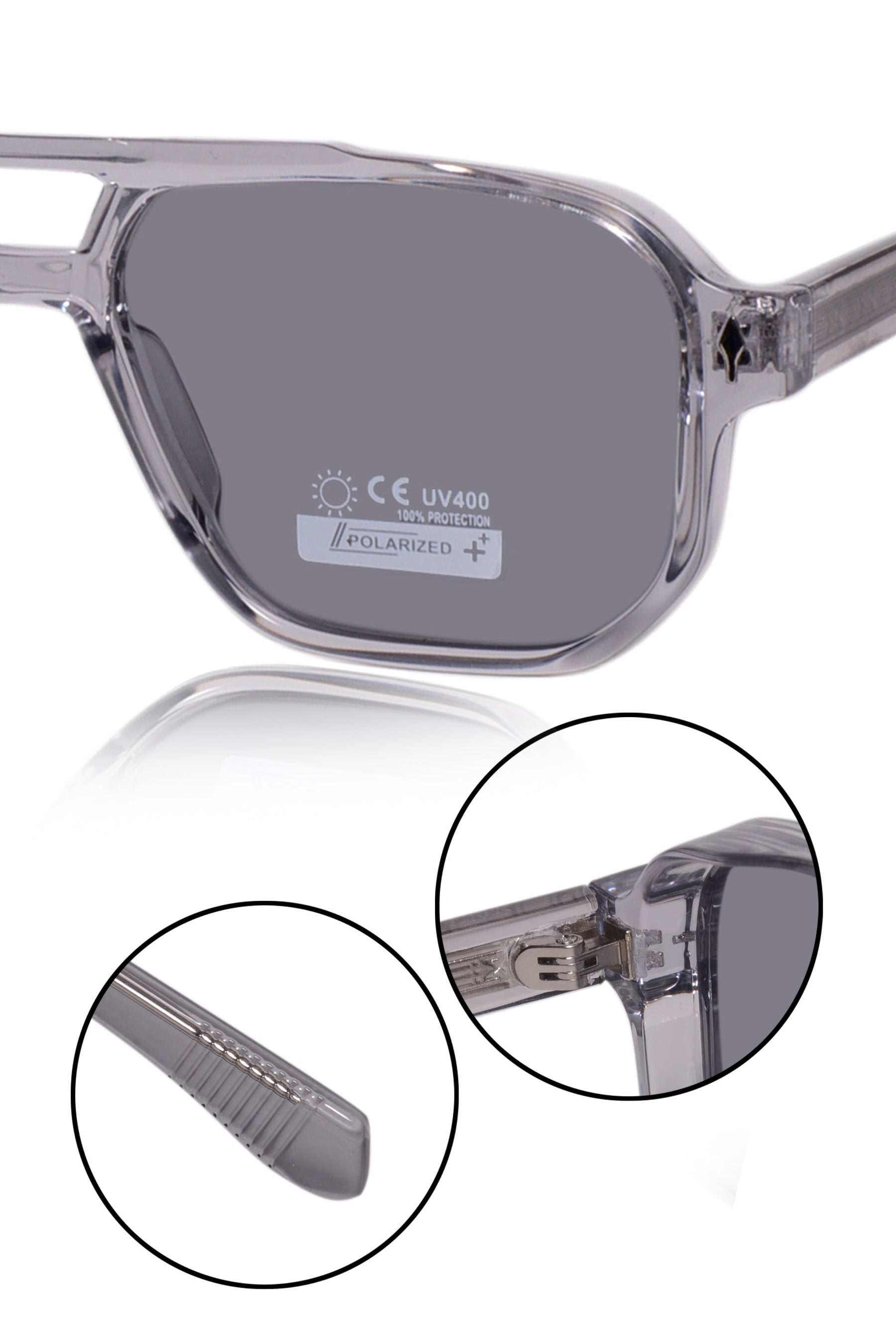 Legacy Aviator Sunglasses – UV400 Polarized (Crystal Gray)