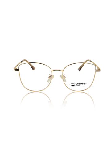 Premium Series Cat Eye Metal Designer Frame Women Spectacle | Fashionable Blu Cut Anti Glare Eyeglasses For Computer, Mobile Phone and Blue Rays Protection Eyewear (Gold)