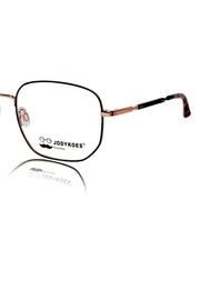 Luxury Series : Pure Titanium Metal Spectacle Eyeglasses | New Shape Square Metal Eyewear Frame (Black And Gold)