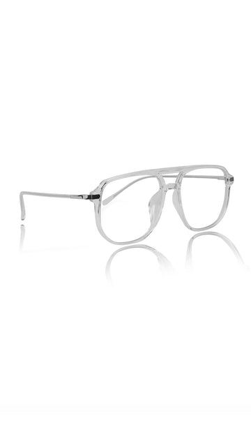 Premium Oversized Eyeglass Frames: Stylish Anti-Glare and Blue Light Blocking Glasses for Enhanced Computer and Mobile Phone Protection, Unisex Design (Transparent)
