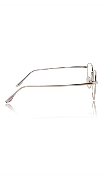 Premium Series Metal Spectacle Frame With Anti-Glare Blue Light Blocking Eyeglasses for Men and Women | Computer and Mobile Phone Protection Eyewear Frames (Silver)