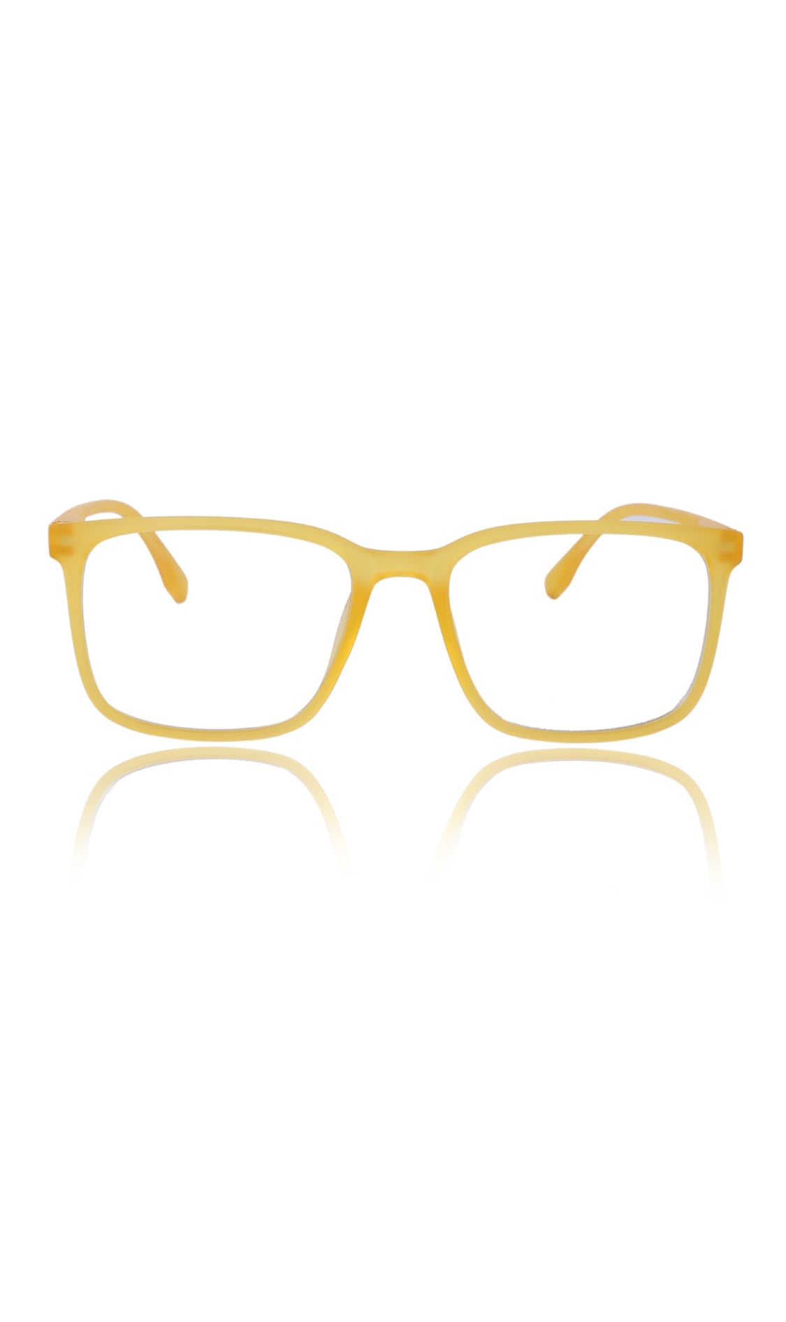 Colour Series : Vibrant colours eyewear rectangle frames with anti glare and blue filter eyeglasses for men and women (Banana Yellow)