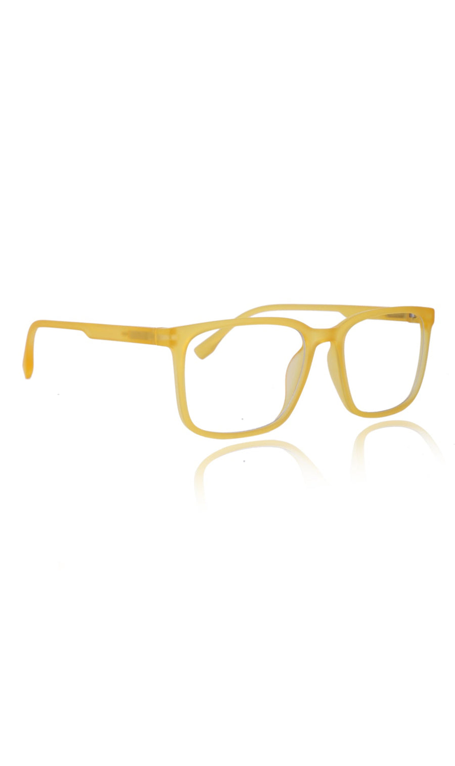 Colour Series : Vibrant colours eyewear rectangle frames with anti glare and blue filter eyeglasses for men and women (Banana Yellow)