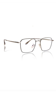 Premium Series Metal Spectacle Frame With Anti-Glare Blue Light Blocking Eyeglasses for Men and Women | Computer and Mobile Phone Protection Eyewear Frames (Black and Silver)