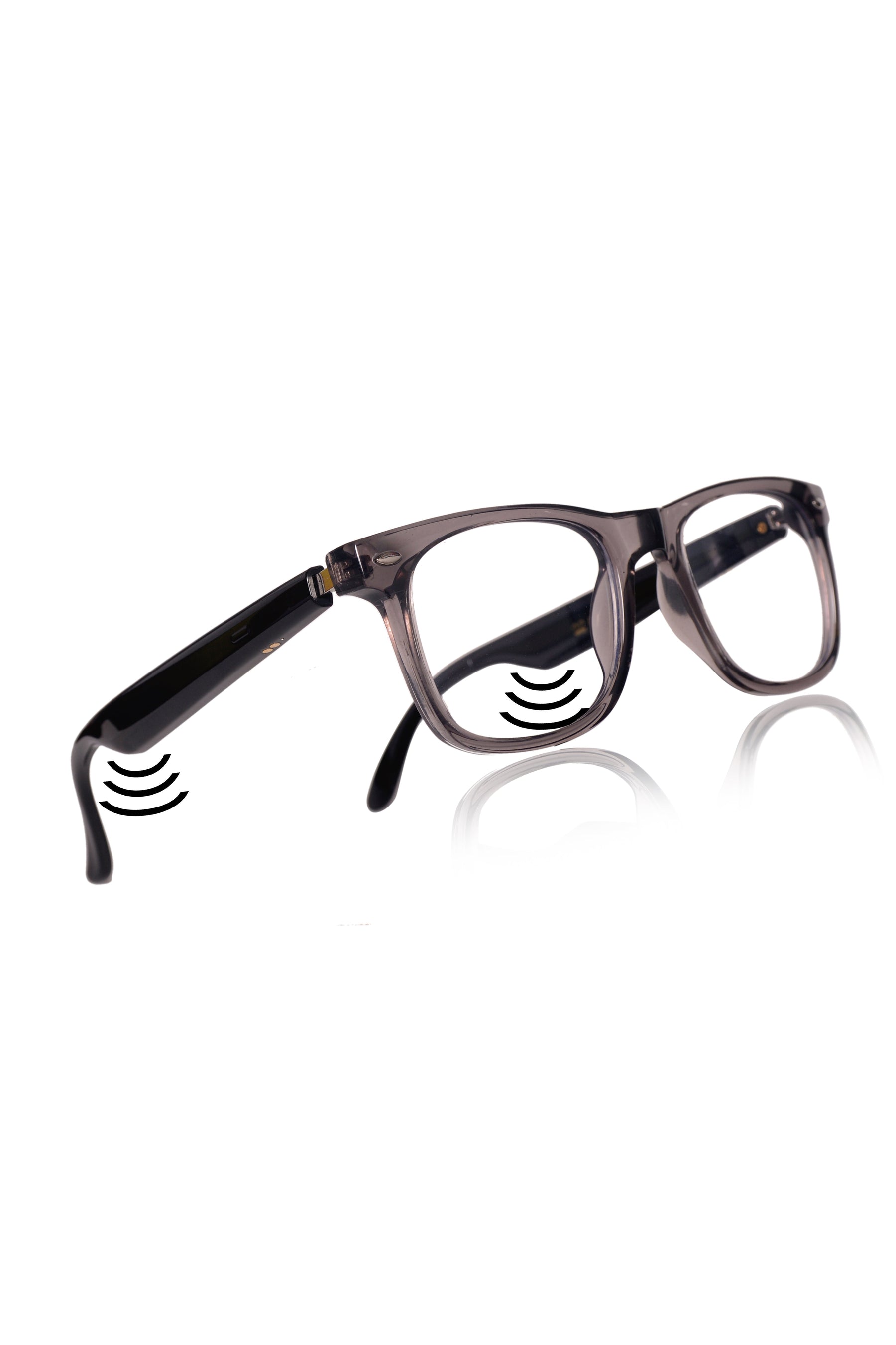 Jodykoes Square Smart Glasses with Speaker and Voice Assistant (Brown)